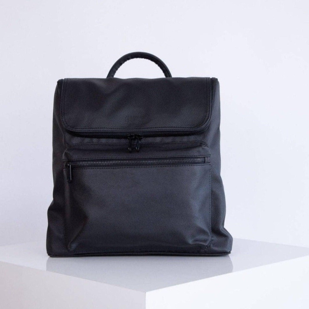 Black Leather Backpack - Sustainable Brand - New with tags